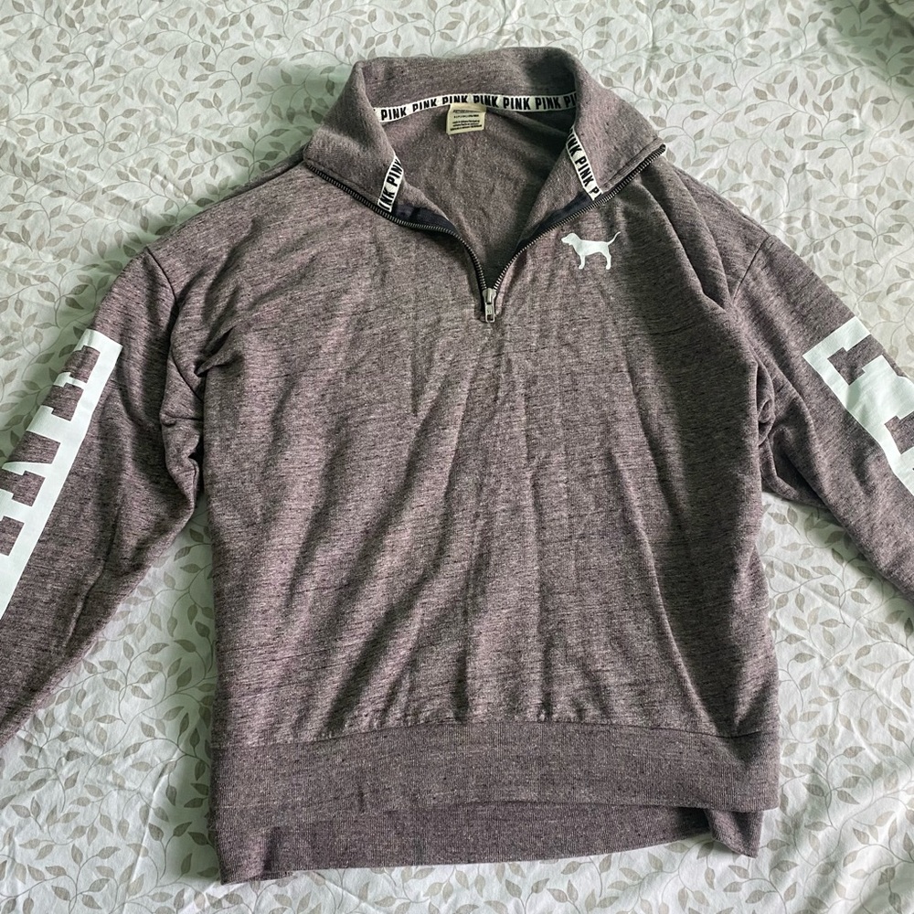 PINK quarter zip sweater- Size S
